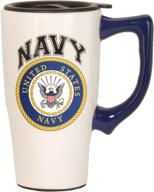 spoontiques navy travel mug white логотип