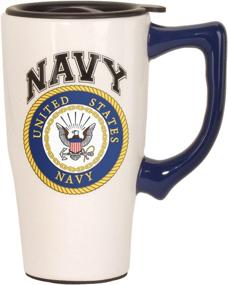 img 1 attached to Spoontiques Navy Travel Mug White