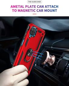 img 1 attached to 🔴 YZOK Galaxy A12 Case with HD Screen Protector, Military Grade Shockproof Protective Case – Red