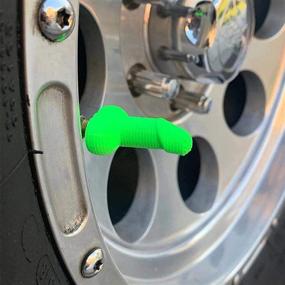 img 3 attached to Green Prank Shaped Tire Caps - 4PCS Universal Car Wheel Valve Stem Caps for Cars, SUVs, Bikes, Motorcycles. Great for Funny Pranks & Bachelorette Parties!