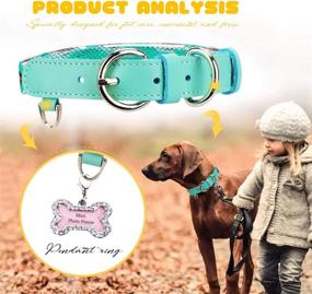 img 2 attached to 🐶 Genuine Leather and Colorful Canvas Adjustable Cat and Small Dog Collars by PetsHome