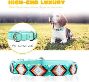 img 3 attached to 🐶 Genuine Leather and Colorful Canvas Adjustable Cat and Small Dog Collars by PetsHome