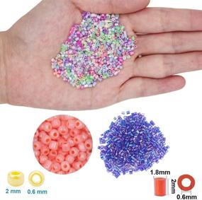 img 1 attached to 📿 EuTengHao 16800pcs Tube Glass Seed Beads and Small Seed Beads Kit with Bracelet String Bugle Spacer Beads for DIY Bracelets, Necklaces, Handicrafts, Decorations - Jewelry Making Supplies (2mm, 24 Vibrant Colors)