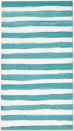 🎉 100 aqua teal striped guest napkins - 3 ply disposable paper pack, blue & white striped dinner hand napkin for bathroom, powder room, wedding, holiday, birthday party, bridal & baby shower, decorative towels logo