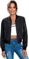 stylish romwe womens classic jacket bomber: perfect coats, jackets & vests for women's clothing logo