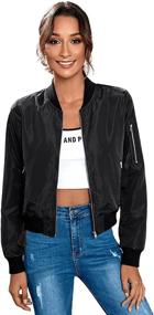 img 4 attached to Stylish Romwe Womens Classic Jacket Bomber: Perfect Coats, Jackets & Vests for Women's Clothing