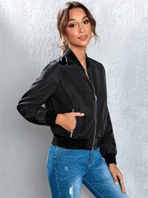 img 1 attached to Stylish Romwe Womens Classic Jacket Bomber: Perfect Coats, Jackets & Vests for Women's Clothing