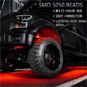 img 2 attached to 🚗 Waterproof RGB LED Strip Light Multi-Colored Underbody Exterior Lighting Kit - GOADROM Car Neon Underglow Lights with Sound Active Function, Wireless Remote Control, and 5050 SMD LED Light Strips