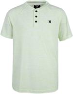 👕 stylish hurley boys henley t-shirt in white/ghost green m: perfect blend of comfort and trendiness logo