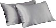 🌸 luxurious lilysilk 2pc silk pillowcase set: real 19 momme mulberry charmeuse silvergray standard, both sides logo