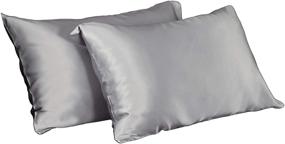 img 4 attached to 🌸 Luxurious LilySilk 2pc Silk Pillowcase Set: Real 19 Momme Mulberry Charmeuse Silvergray Standard, Both Sides