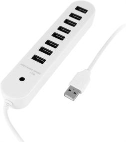 img 1 attached to 🔌 High-Quality White Rectangle 1m 3ft Cable USB 2.0 Hub with 8 Ports - Efficient Splitter Adapter by uxcell