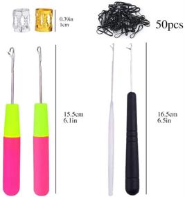 img 2 attached to Dreadlock Tool Set: 7 Latch Hook Crochet Needles, 2 Adjustable Knitting Crochet Rings, 10 Hair Rings and More!