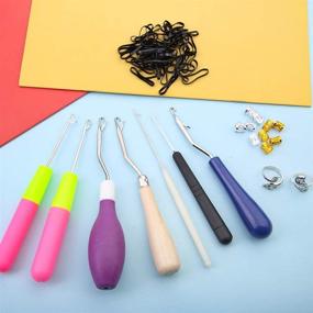 img 1 attached to Dreadlock Tool Set: 7 Latch Hook Crochet Needles, 2 Adjustable Knitting Crochet Rings, 10 Hair Rings and More!