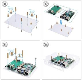 img 3 attached to 📦 Acrylic Raspberry Pi Set-top Box Kit with 4010 Fan 5V (Blue LED Light) + Raspberry Pi 4 Case + Heatsinks + Extension Board for Raspberry Pi 4 Model B by GeeekPi