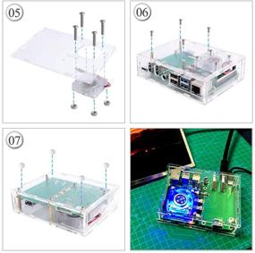 img 2 attached to 📦 Acrylic Raspberry Pi Set-top Box Kit with 4010 Fan 5V (Blue LED Light) + Raspberry Pi 4 Case + Heatsinks + Extension Board for Raspberry Pi 4 Model B by GeeekPi