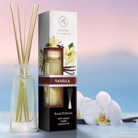 img 1 attached to 🎋 Natural Vanilla Reed Diffuser 3.4 oz (100ml) - Scented Reed Diffuser Set - Non Alcohol - Aromatherapy Gift - Bamboo Sticks - Ideal for SPA, Home, Office, and Fitness Club