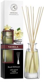 img 4 attached to 🎋 Natural Vanilla Reed Diffuser 3.4 oz (100ml) - Scented Reed Diffuser Set - Non Alcohol - Aromatherapy Gift - Bamboo Sticks - Ideal for SPA, Home, Office, and Fitness Club