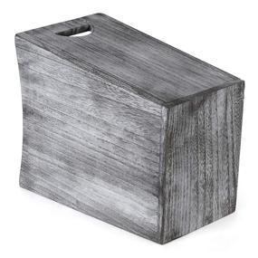 img 1 attached to 🏡 Rustic Gray-Green Farmhouse Wooden Trash Can with Handle - Small Square Wastebasket Bin Holder for Home, Kitchen, Office, Living Room, Dorm