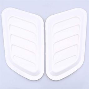 img 2 attached to LEIWOOR 2PCS ABS Car Universal Decorative Intake Scoop Turbo Bonnet Vent Cover Hood Auto (White)