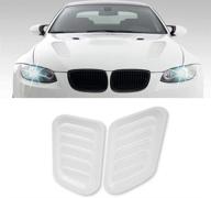 leiwoor 2pcs abs car universal decorative intake scoop turbo bonnet vent cover hood auto (white) logo