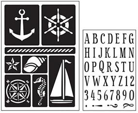 img 4 attached to 🛠️ Enhance your DIY projects with Cart Art-C Nautical Stamp and Adhesive Stencil Set!