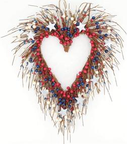 img 3 attached to Charming Heart-Shaped Americana Door Wreath: 4th of July Decoration with Red, Blue Berry and White Star