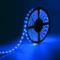 supernight blue led strip lights waterproof - 16.4ft 300leds - smd 5050 flexible rope lighting tape - ideal for tv backlighting, room decor, mother's day, christmas - black pcb логотип