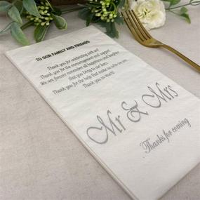 img 3 attached to 🎊 Silver Wedding Dinner Napkins - 50-Pack Mr & Mrs Paper Napkins for Wedding Shower Banquet, Anniversary Disposable Decorative Towels Party Supplies, 3-ply, 12"x16