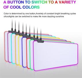 img 4 attached to 🖱️ Белая RGB-подсветка для мышки - Огромный коврик и большая подставка для мыши