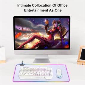 img 1 attached to 🖱️ Белая RGB-подсветка для мышки - Огромный коврик и большая подставка для мыши