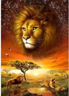 enhance your home décor with mxjsua 5d diamond 🦁 painting: full round drill kits for lion wall art - 12x16inch logo