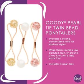img 3 attached to Goody Trend Ponytailers Pearl Bead Ponytailers Count Assorted