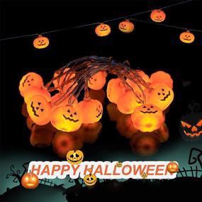 img 3 attached to 🎃 Spooky Halloween String Lights: 30 LED 15FT Pumpkin Lights for Outdoor & Indoor Party Decor