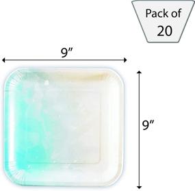img 3 attached to 🍽️ SOLAS Blue Paper Plates: Stylish Biodegradable Square Plates for Parties - Pack of 20, 9 Inch Aqua Plates