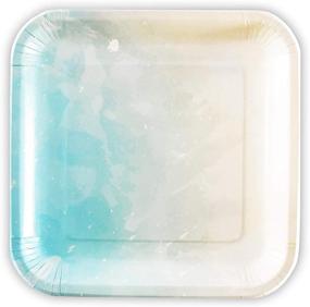 img 4 attached to 🍽️ SOLAS Blue Paper Plates: Stylish Biodegradable Square Plates for Parties - Pack of 20, 9 Inch Aqua Plates