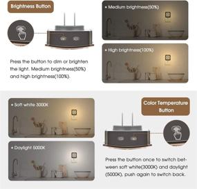 img 3 attached to 🌙 DORESshop Dimmable Plug in Night Light - Vintage LED with Dusk to Dawn Sensor, 2 Color Temperature Switch, Adjustable Brightness (15LM or 30LM), 110V, for Bedroom, Hallway, Nursery - 2 Pack