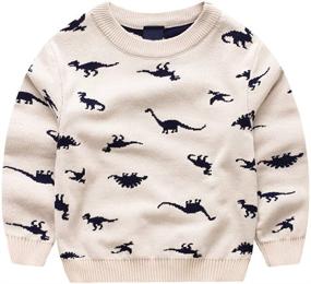 img 2 attached to Enchanting Anbaby Double Deck Dinosaur Off White Boys' Sweaters: Stylish Children's Clothing