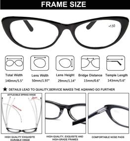 img 1 attached to 👓 Stylish Women's Computer Reading Glasses: Blue Light Blocking, Cat Eye Design, Lightweight & Comfortable, Anti-Eyestrain with Sun Readers - 3.0 Strength