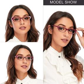 img 2 attached to 👓 Stylish Women's Computer Reading Glasses: Blue Light Blocking, Cat Eye Design, Lightweight & Comfortable, Anti-Eyestrain with Sun Readers - 3.0 Strength