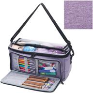 🧶 vosdans yarn storage bag organizer with 3 holes: knitting tote for yarn and unfinished projects, purple (bag only) logo