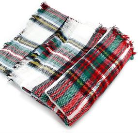 img 2 attached to 🧣 Women's Checked Scarves: Pashmina Blanket Scarfs and Stylish Accessories