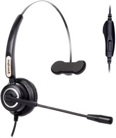 img 4 attached to Office Monaural Headset with Microphone RJ9 Plug for Cisco IP Phones 794X, 796X, 797X, 69XX Series, 8811, 8841, 8851, 8861, 8941, 8945, 8961, 9951, 9971, etc. - Enhanced Volume and Mute Control