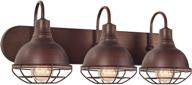 💡 kira home liberty 24-inch 3-light modern industrial farmhouse vanity/bathroom light in brushed bronze finish логотип