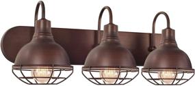 img 4 attached to 💡 Kira Home Liberty 24-inch 3-Light Modern Industrial Farmhouse Vanity/Bathroom Light in Brushed Bronze Finish