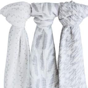 img 2 attached to 👶 Soft Muslin Cotton Swaddle Blanket Combo - 3 pack, 47"x 47", Classic Grey - Unisex for Baby Girl or Boy