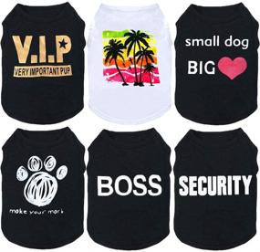 img 4 attached to 🐶 DERUILA Summer Shirt for Small Medium Dog Boys | Chihuahua Yorkies | Black Cat Apparel