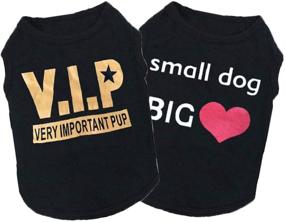 img 3 attached to 🐶 DERUILA Summer Shirt for Small Medium Dog Boys | Chihuahua Yorkies | Black Cat Apparel