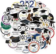 50pcs graduation stickers class of 2021 waterproof vinyl party stickers for laptop, bumper, water bottles, computer, phone, hard hat, car stickers & decals logo