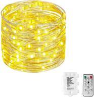 🔮 koopower fairy lights battery operated with remote control: 36ft 100 leds 9 modes copper string lights - warm white twinkle firefly lights for patio garden party christmas decoration логотип